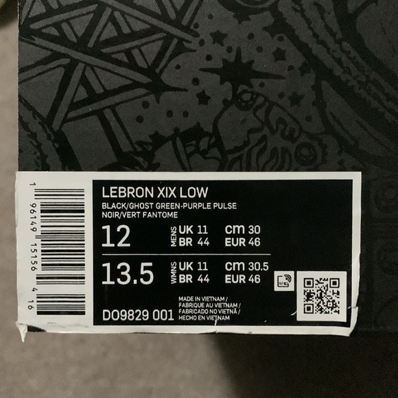 Nike LeBron XIX low, black with green, pink and purple. Size 12 NWB - Picture 8 of 8